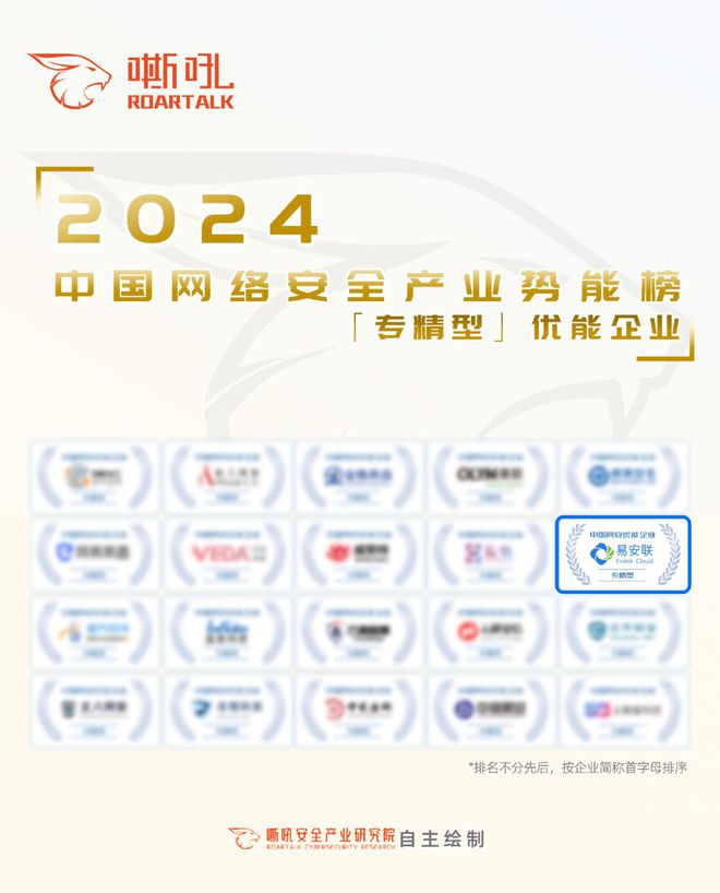 易安联获评2024中国网络安全产业势能榜“专精型”优能企业！(图1)